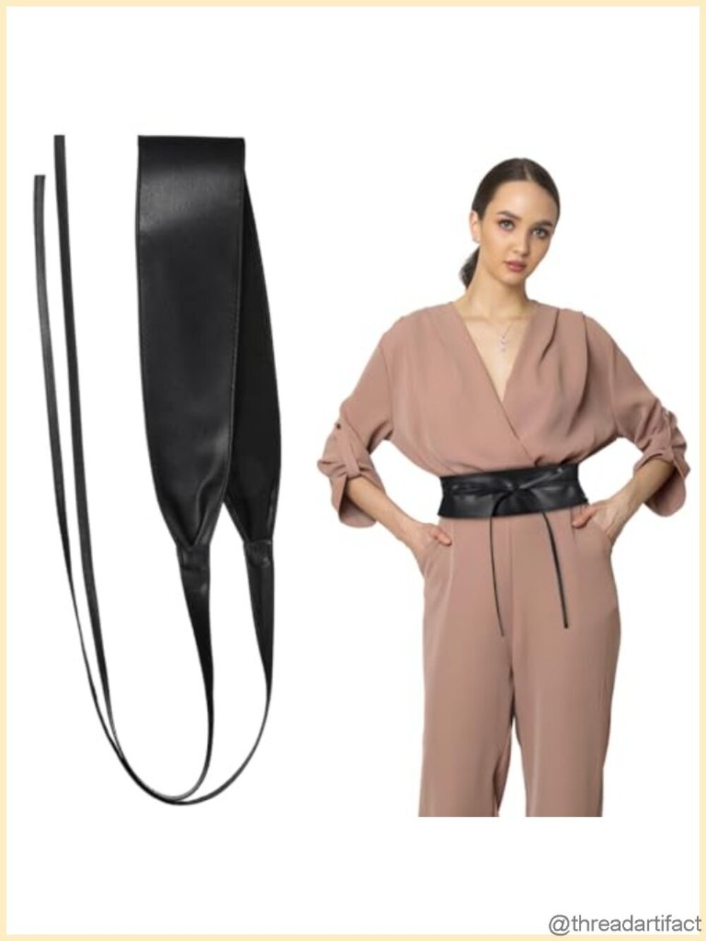 Wide Wrap Waist Belt PU Leather Adjustable Cinch